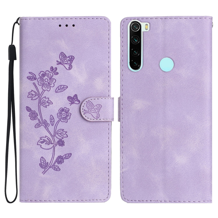 Flower Butterfly Embossing Pattern Leather Phone Case