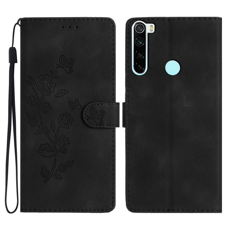 Flower Butterfly Embossing Pattern Leather Phone Case