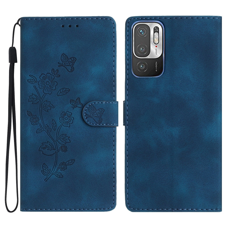 Flower Butterfly Embossing Pattern Leather Phone Case