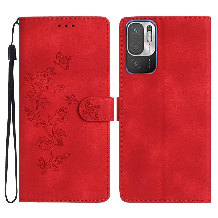 Flower Butterfly Embossing Pattern Leather Phone Case