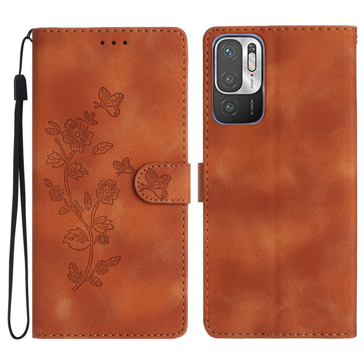 Flower Butterfly Embossing Pattern Leather Phone Case