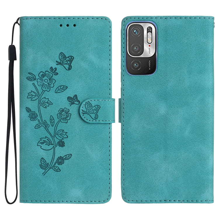 Flower Butterfly Embossing Pattern Leather Phone Case