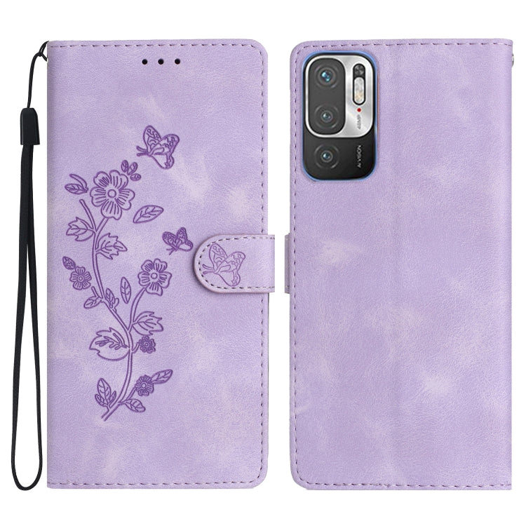 Flower Butterfly Embossing Pattern Leather Phone Case