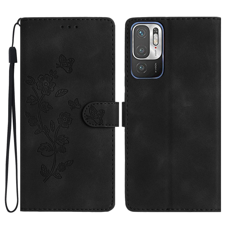 Flower Butterfly Embossing Pattern Leather Phone Case