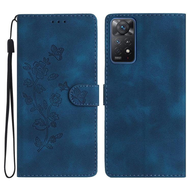 Flower Butterfly Embossing Pattern Leather Phone Case