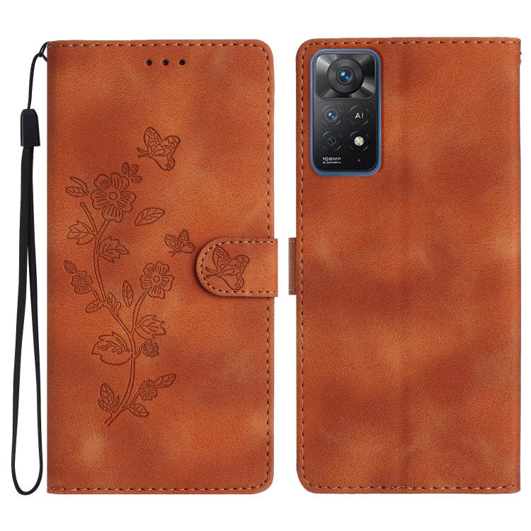 Flower Butterfly Embossing Pattern Leather Phone Case