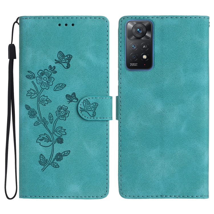 Flower Butterfly Embossing Pattern Leather Phone Case