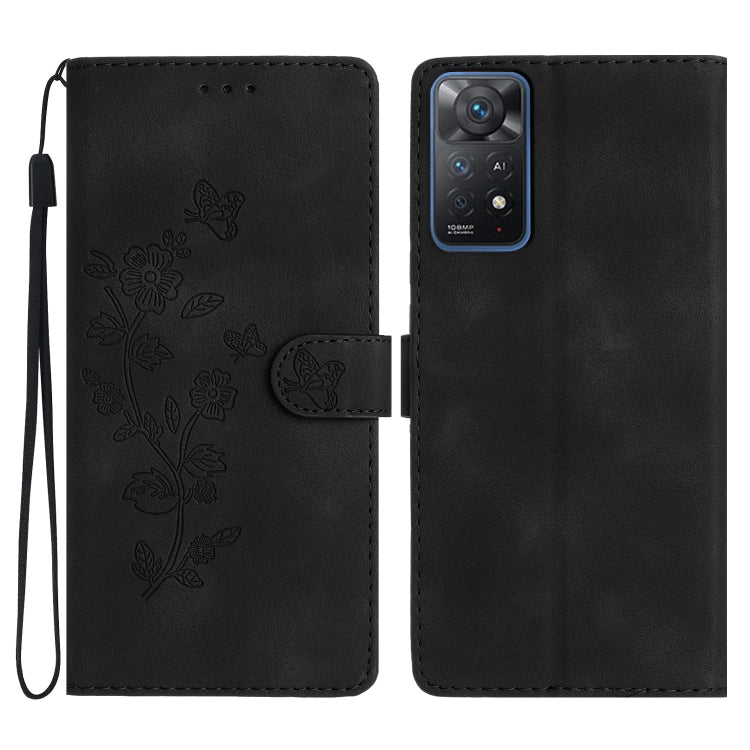 Flower Butterfly Embossing Pattern Leather Phone Case