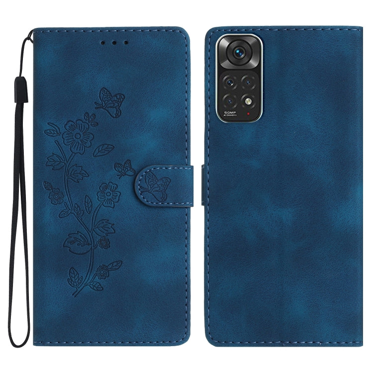Flower Butterfly Embossing Pattern Leather Phone Case