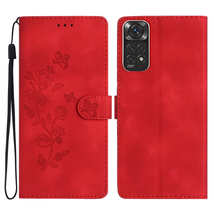Flower Butterfly Embossing Pattern Leather Phone Case