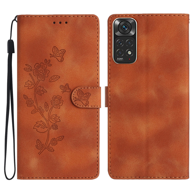 Flower Butterfly Embossing Pattern Leather Phone Case