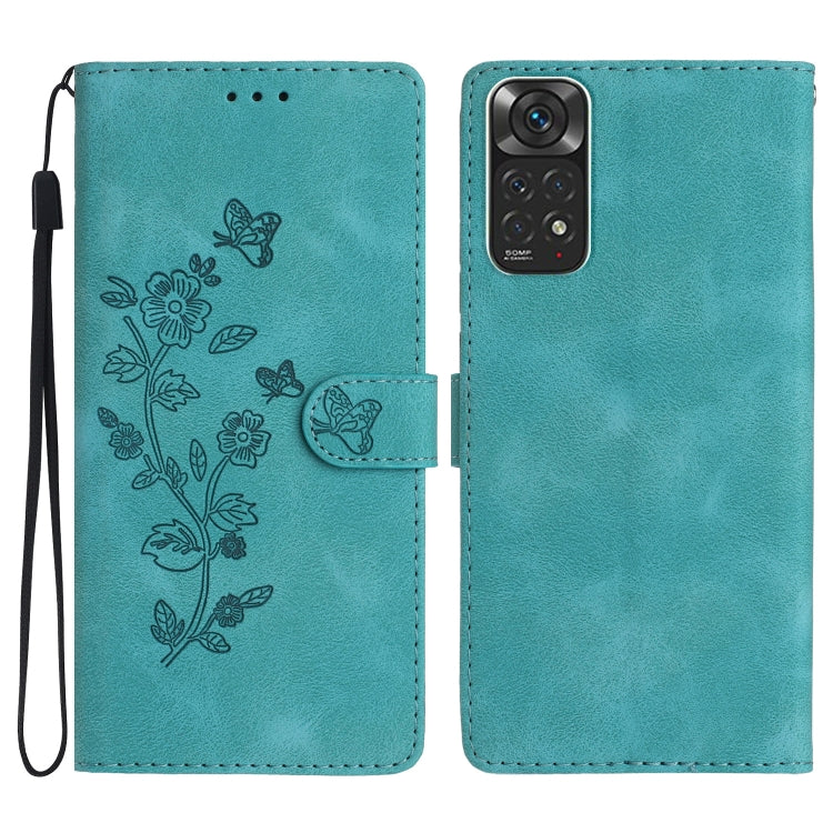 Flower Butterfly Embossing Pattern Leather Phone Case