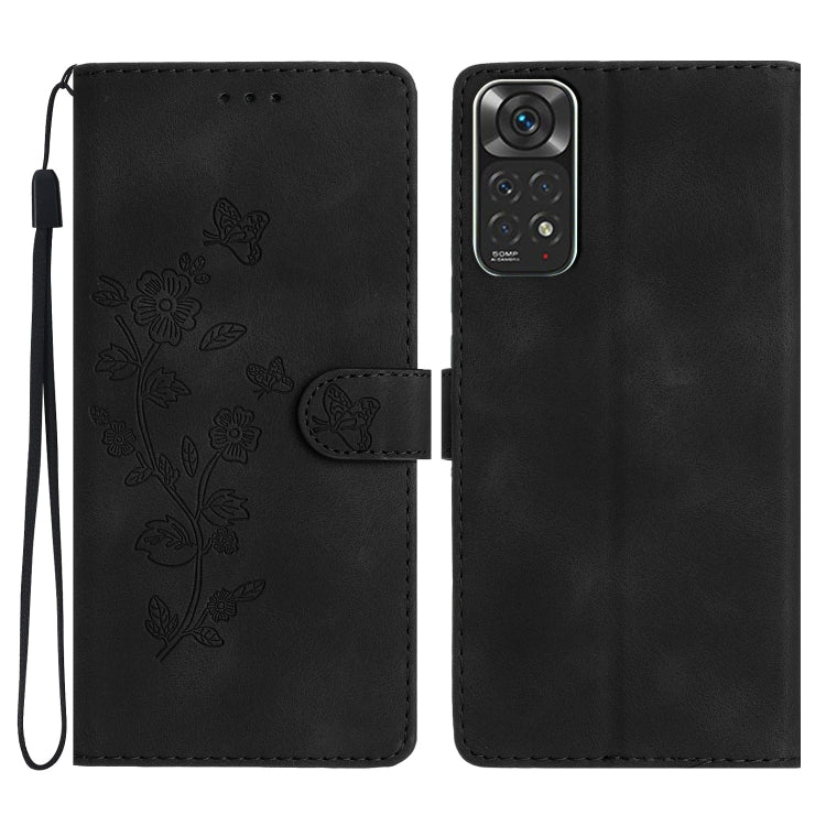 Flower Butterfly Embossing Pattern Leather Phone Case
