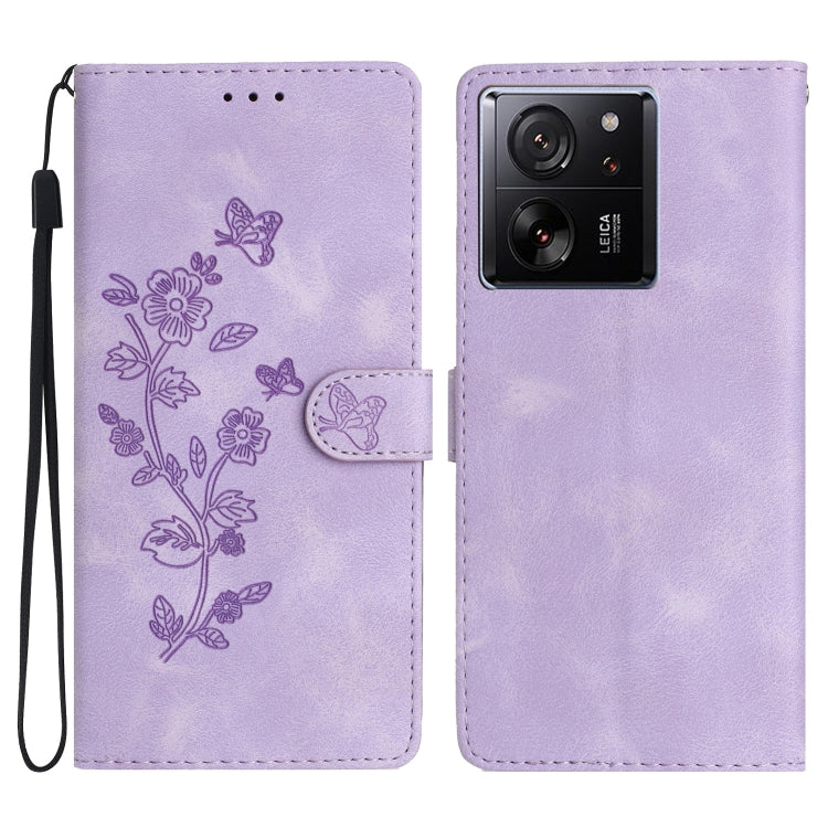 Flower Butterfly Embossing Pattern Leather Phone Case, For Xiaomi Redmi Note 12S, For Xiaomi Redmi 13C 4G, For Xiaomi Redmi Note 12 Pro 5G, For Xiaomi 13T