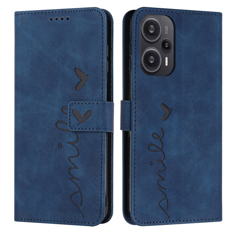 Skin Feel Heart Pattern Leather Phone Case, For Xiaomi Redmi 12 4G, For Xiaomi Redmi Note 12 Turbo/Poco F5, For Xiaomi Redmi Note 12S 4G Global
