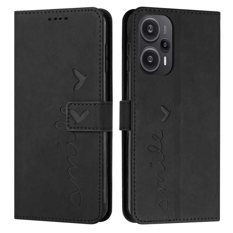 Skin Feel Heart Pattern Leather Phone Case, For Xiaomi Redmi 12 4G, For Xiaomi Redmi Note 12 Turbo/Poco F5, For Xiaomi Redmi Note 12S 4G Global