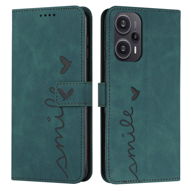 Skin Feel Heart Pattern Leather Phone Case, For Xiaomi Redmi 12 4G, For Xiaomi Redmi Note 12 Turbo/Poco F5, For Xiaomi Redmi Note 12S 4G Global