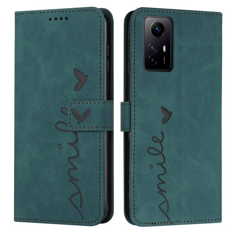 Skin Feel Heart Pattern Leather Phone Case, For Xiaomi Redmi 12 4G, For Xiaomi Redmi Note 12 Turbo/Poco F5, For Xiaomi Redmi Note 12S 4G Global