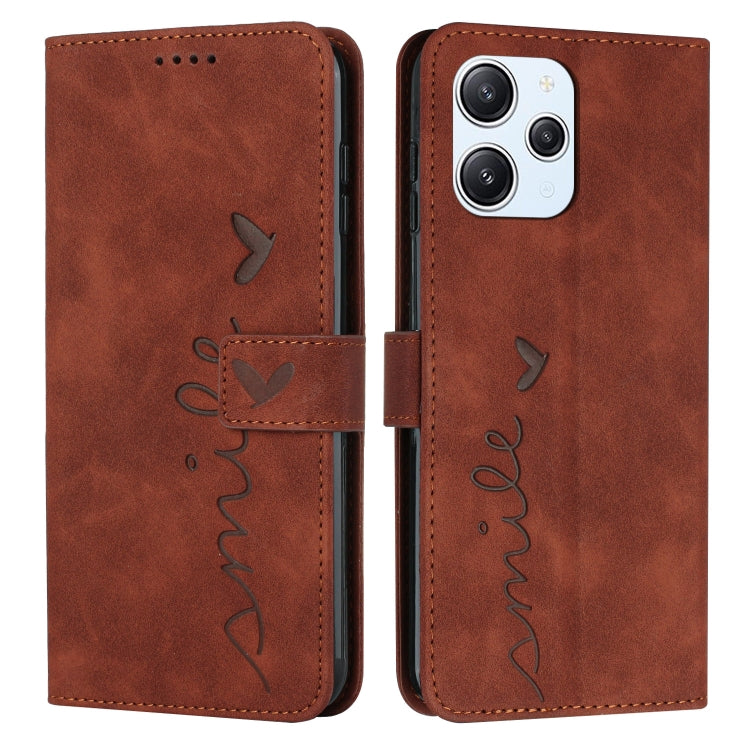 Skin Feel Heart Pattern Leather Phone Case, For Xiaomi Redmi 12 4G, For Xiaomi Redmi Note 12 Turbo/Poco F5, For Xiaomi Redmi Note 12S 4G Global