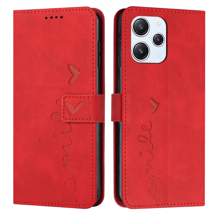 Skin Feel Heart Pattern Leather Phone Case, For Xiaomi Redmi 12 4G, For Xiaomi Redmi Note 12 Turbo/Poco F5, For Xiaomi Redmi Note 12S 4G Global