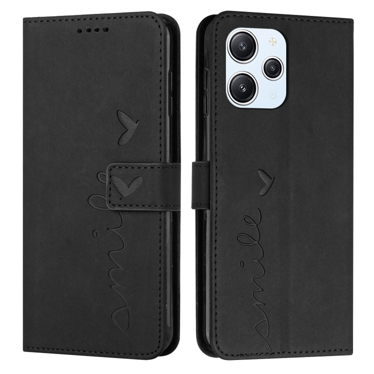 Skin Feel Heart Pattern Leather Phone Case, For Xiaomi Redmi 12 4G, For Xiaomi Redmi Note 12 Turbo/Poco F5, For Xiaomi Redmi Note 12S 4G Global