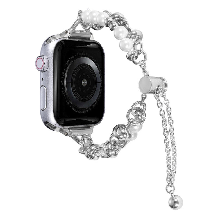 Pearl Bracelet Metal Watch Band, For Apple Watch SE 2022 40mm, For Apple Watch Series 9 45mm, For Apple Watch SE 2022 44mm, For Apple Watch Series 9 41mm, For Apple Watch 7 41mm, For Apple Watch 7 45mm