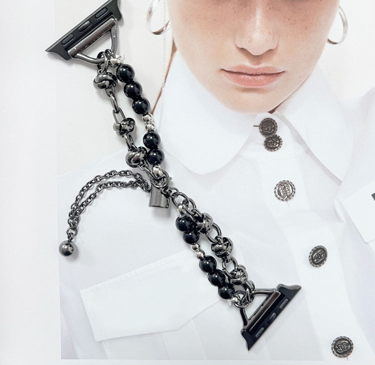 Pearl Bracelet Metal Watch Band, For Apple Watch SE 2023 44mm, For Apple Watch Ultra 49mm, For Apple Watch SE 2023 40mm, For Apple Watch 8 41mm, For Apple Watch Ultra 2 49mm, For Apple Watch 8 45mm