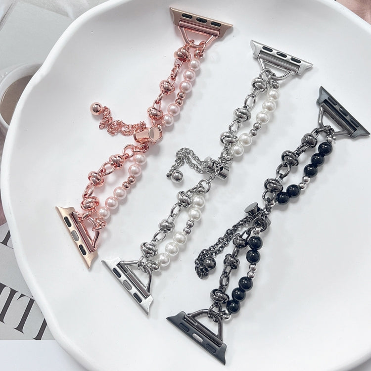 Pearl Bracelet Metal Watch Band, For Apple Watch SE 40mm, For Apple Watch SE 44mm, For Apple Watch 6 40mm, For Apple Watch 6 44mm, For Apple Watch 5 44mm, For Apple Watch 5 40mm