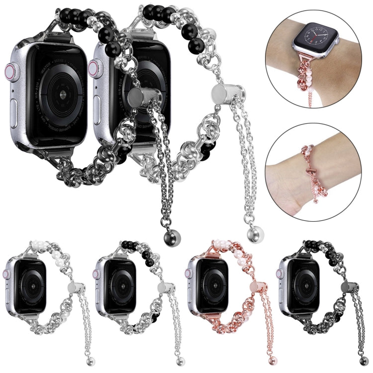 Pearl Bracelet Metal Watch Band, For Apple Watch SE 2023 44mm, For Apple Watch Ultra 49mm, For Apple Watch 8 41mm, For Apple Watch SE 2023 40mm, For Apple Watch Ultra 2 49mm, For Apple Watch 8 45mm