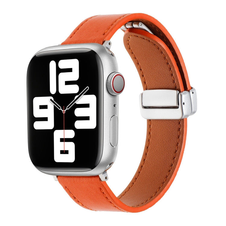Magnetic Buckle Skin Feel Leather Watch Band, For Apple Watch SE 2022 40mm, For Apple Watch SE 2022 44mm, For Apple Watch Serie 9 41mm