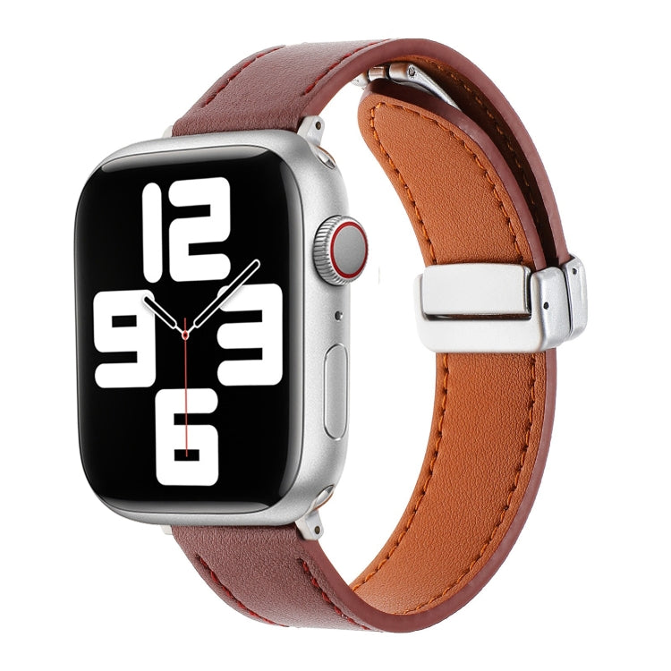 Magnetic Buckle Skin Feel Leather Watch Band, For Apple Watch SE 2022 40mm, For Apple Watch SE 2022 44mm, For Apple Watch Serie 9 41mm