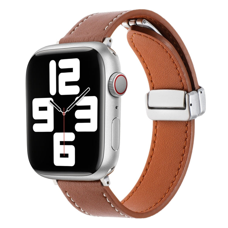 Magnetic Buckle Skin Feel Leather Watch Band, For Apple Watch SE 2022 40mm, For Apple Watch SE 2022 44mm, For Apple Watch Serie 9 41mm