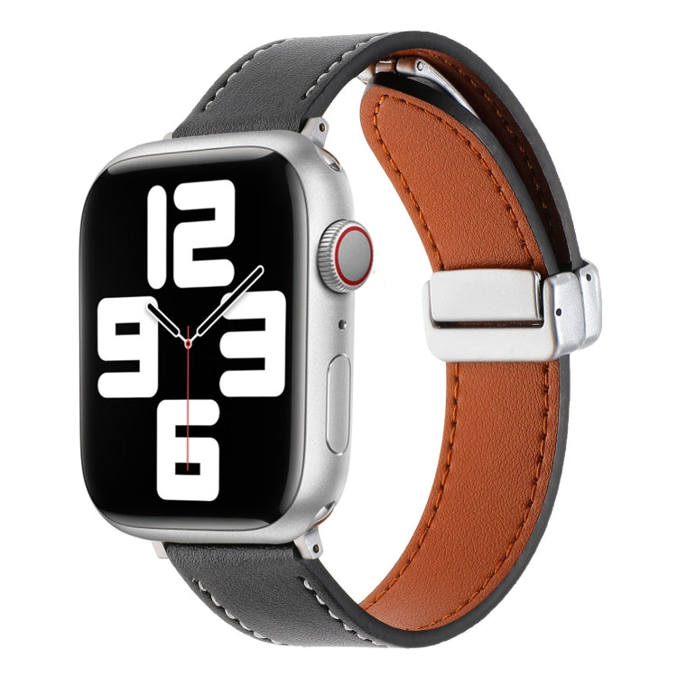 Magnetic Buckle Skin Feel Leather Watch Band, For Apple Watch Serie 8 41mm, For Apple Watch SE 40mm, For Apple Watch Serie 8 45mm