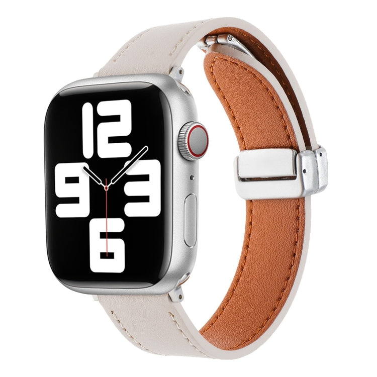 Magnetic Buckle Skin Feel Leather Watch Band, For Apple Watch SE 2022 40mm, For Apple Watch SE 2022 44mm, For Apple Watch Serie 9 41mm
