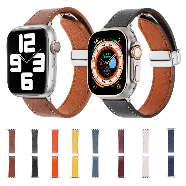 Magnetic Buckle Skin Feel Leather Watch Band, For Apple Watch Serie 4 40mm, For Apple Watch Serie 3 38mm, For Apple Watch 38mm