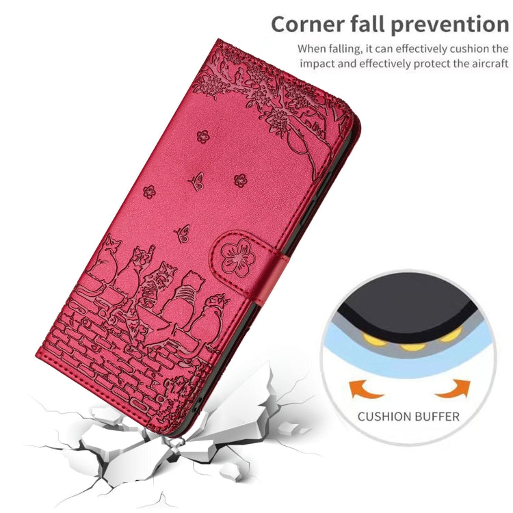Cat Embossing Pattern Leather Phone Case with Lanyard, For iPhone 14 Pro Max, For iPhone 7 / 8 / SE 2020 / SE 2022, For iPhone 13 Pro Max, For iPhone 13 Pro