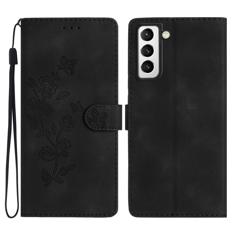 Flower Butterfly Embossing Pattern Leather Phone Case