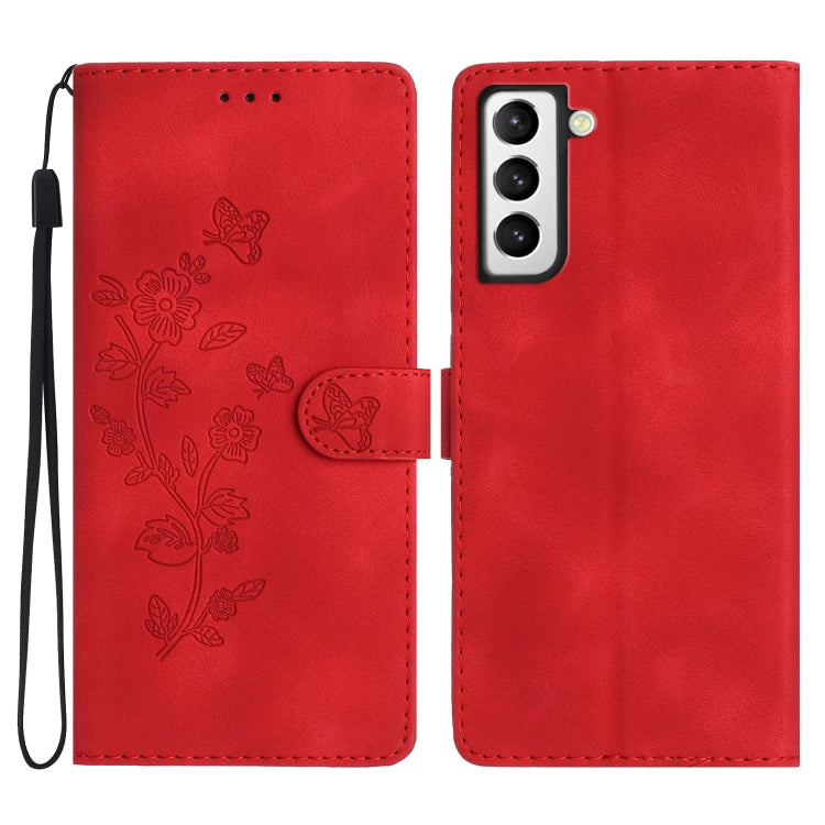 Flower Butterfly Embossing Pattern Leather Phone Case
