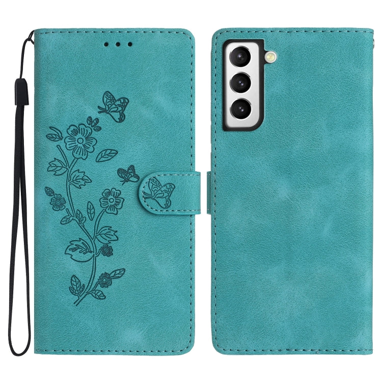 Flower Butterfly Embossing Pattern Leather Phone Case