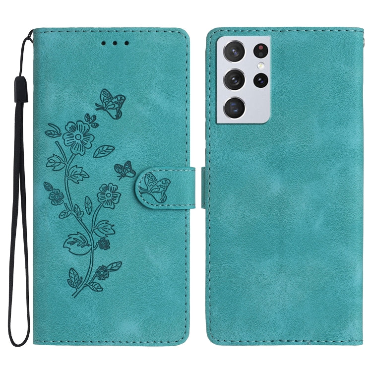 Flower Butterfly Embossing Pattern Leather Phone Case