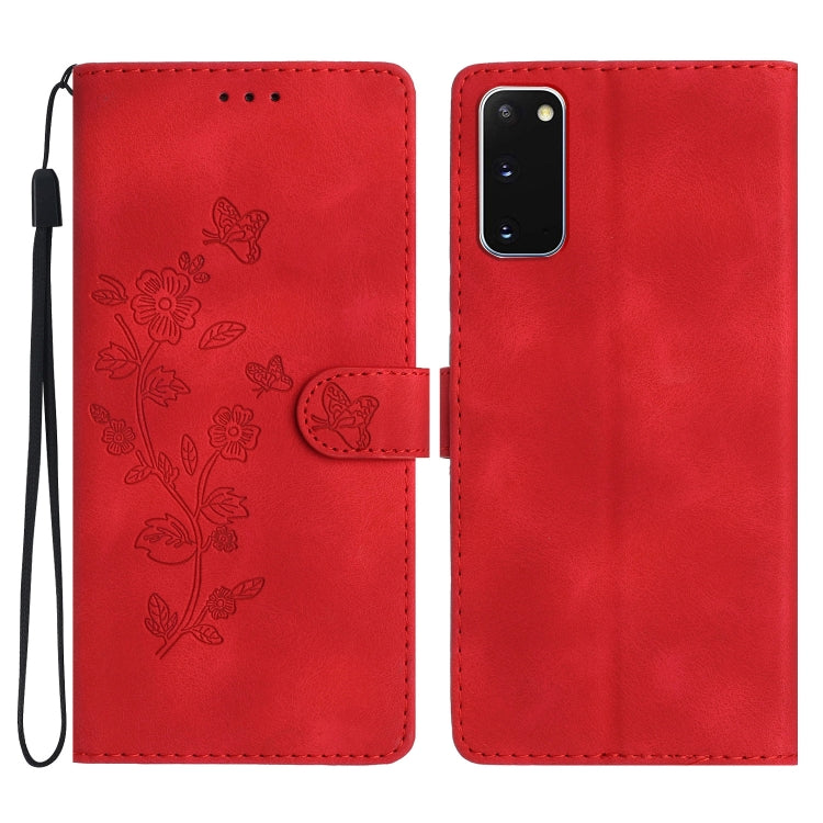 Flower Butterfly Embossing Pattern Leather Phone Case