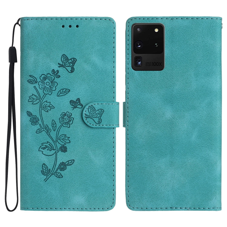 Flower Butterfly Embossing Pattern Leather Phone Case