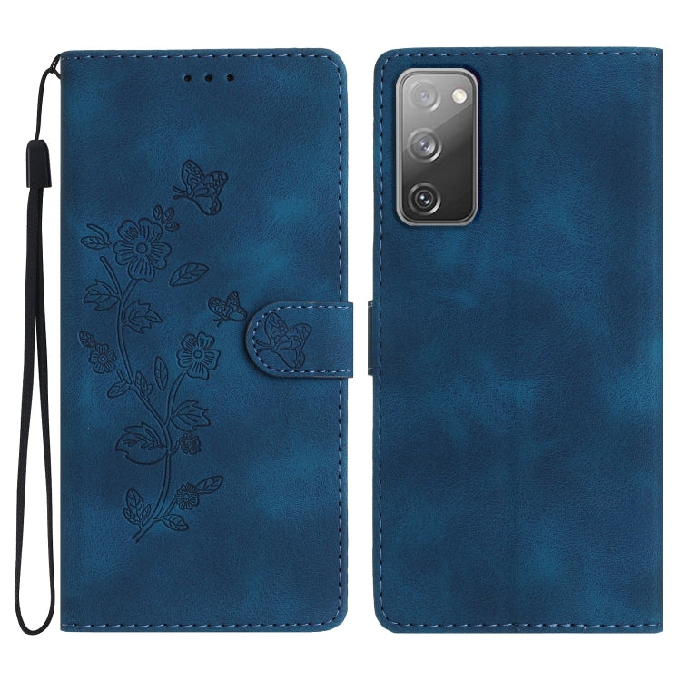 Flower Butterfly Embossing Pattern Leather Phone Case