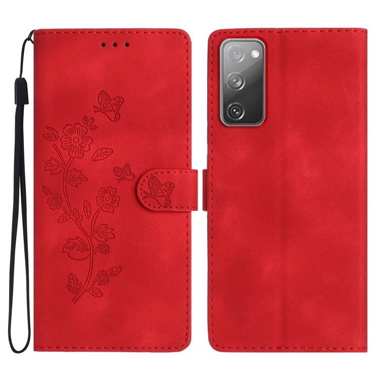 Flower Butterfly Embossing Pattern Leather Phone Case