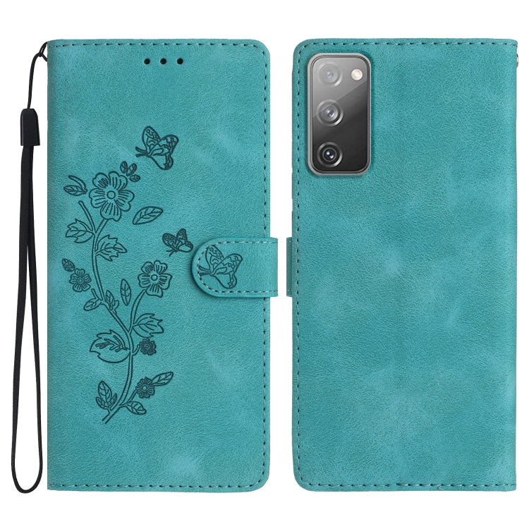 Flower Butterfly Embossing Pattern Leather Phone Case