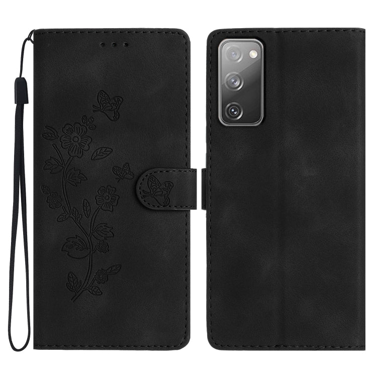 Flower Butterfly Embossing Pattern Leather Phone Case