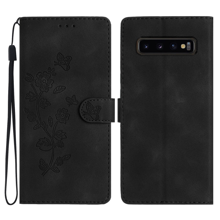 Flower Butterfly Embossing Pattern Leather Phone Case
