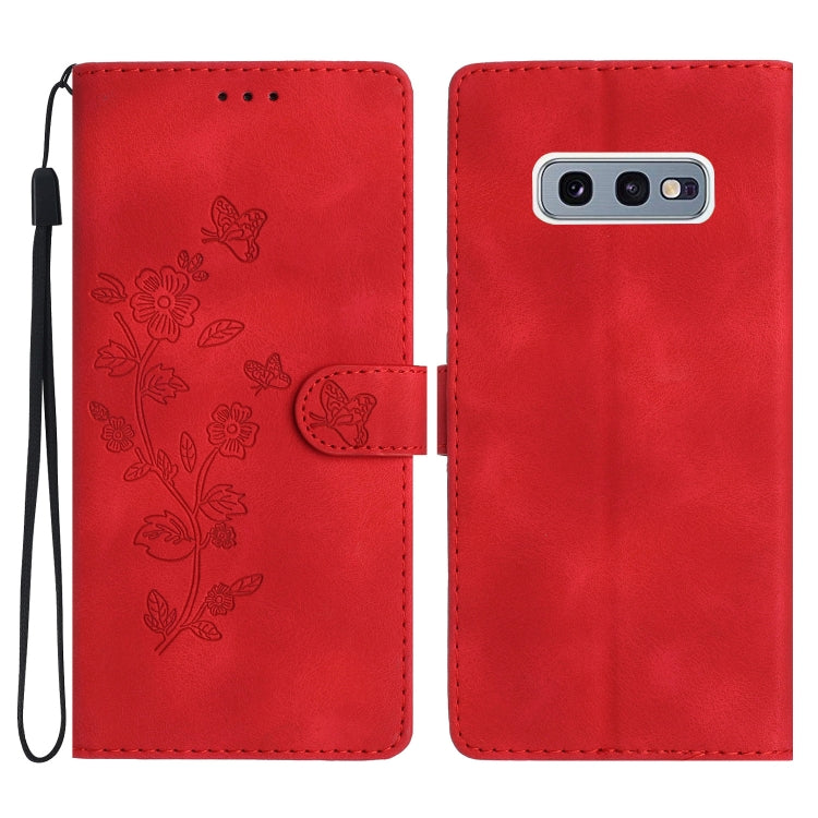 Flower Butterfly Embossing Pattern Leather Phone Case