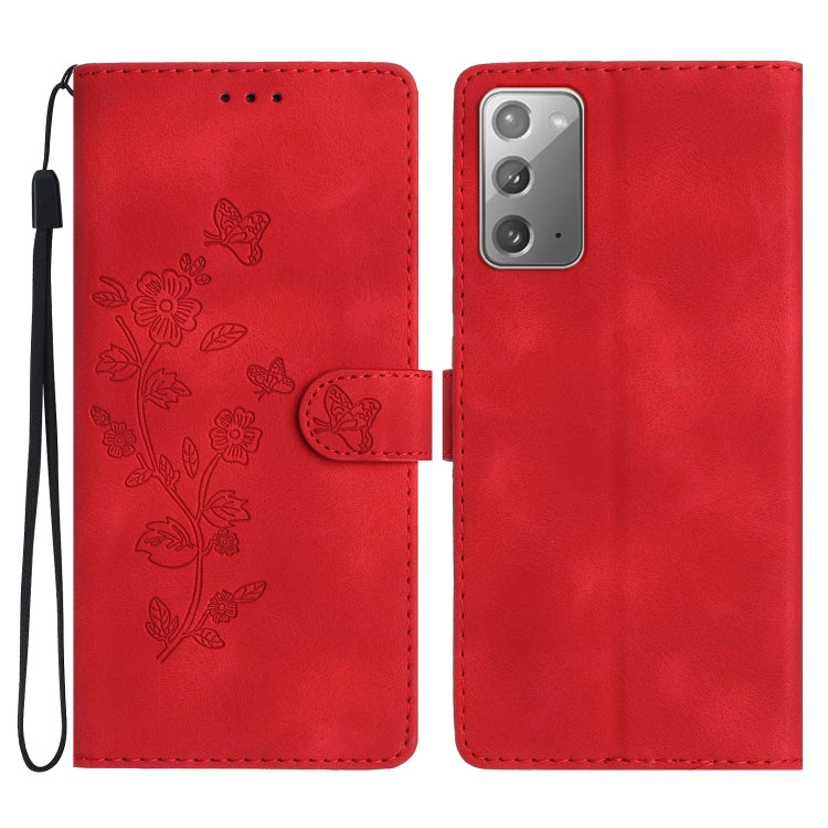 Flower Butterfly Embossing Pattern Leather Phone Case