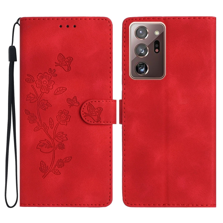 Flower Butterfly Embossing Pattern Leather Phone Case